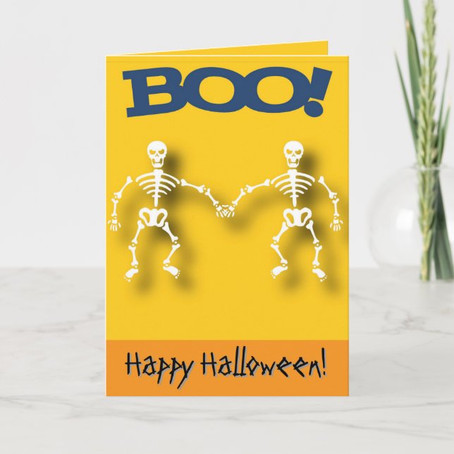 Carte Skeleton editable Halloween  (Devant)