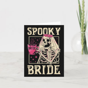 Carte Skeleton Éffrayant Mariée Mariage Chelorette Hallo