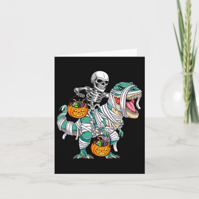 Carte Skeleton équitation Dinosaur T Rex Fun Kids Boys H (Devant)