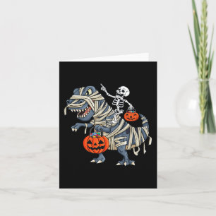 Carte Skeleton équitation maman T Rex Halloween Garçons