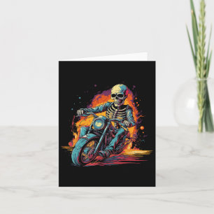 Carte Skeleton équitation moto Halloween Costume Biker