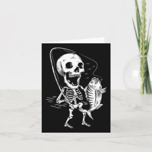 Carte Skeleton Fishing Lazy Halloween Costume Cool Crâne