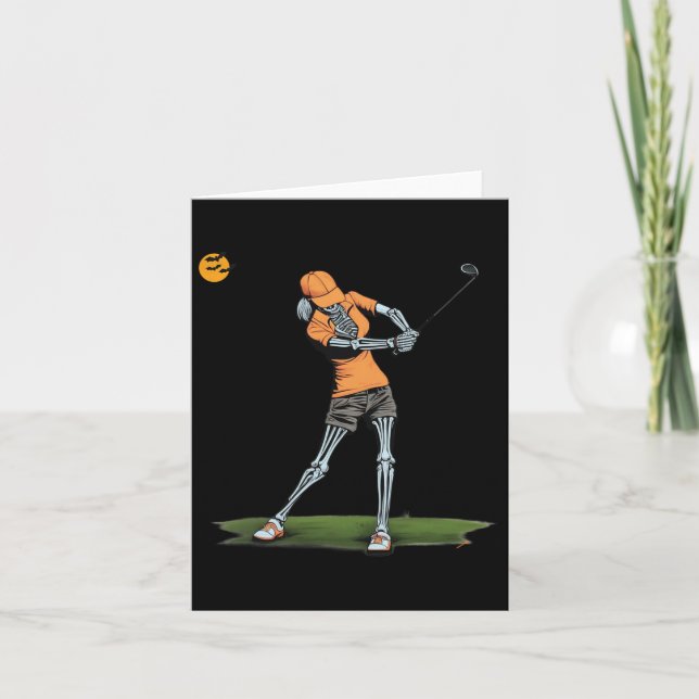 Carte Skeleton Golf Funny Halloween Golf Sport Golfe (Devant)