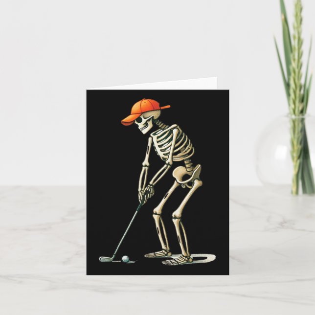 Carte Skeleton Golf Halloween Golf Player Funny M (Devant)