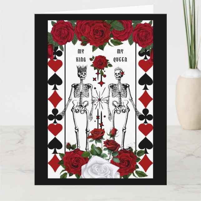 Carte Skeleton gothique couple roi reine (Devant)