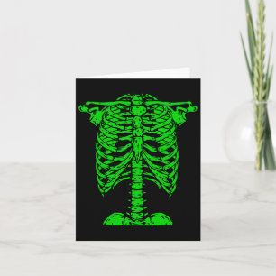 Carte Skeleton Green Rib Cage Costume d'os Halloween Gra