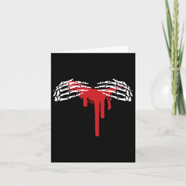 Carte Skeleton Halloween Costume effrayant Goth Gothique (Devant)