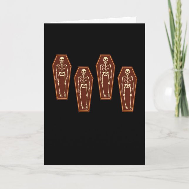 Carte Skeleton In Coffin Coffins Halloween (Devant)
