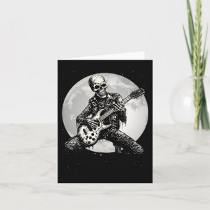 Carte Skeleton Jouer Guitare Punk Rock Musique Halloween