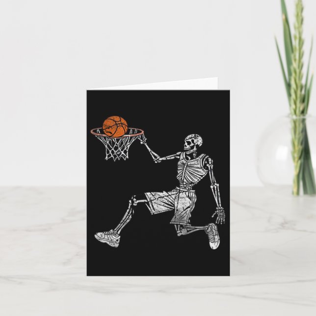 Carte Skeleton Joueur de basket-ball Halloween (Devant)