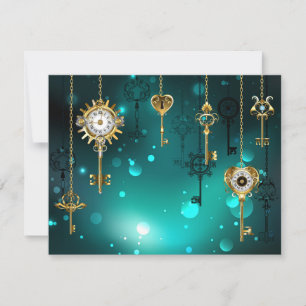 Carte Skeleton Keys on Green Background