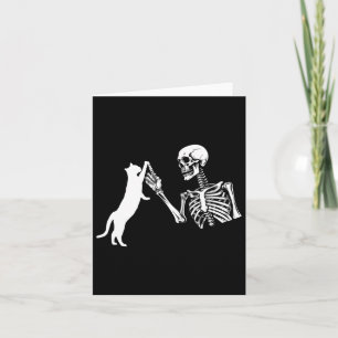 Carte Skeleton Main Jouer Chat Drôle Costume Halloween