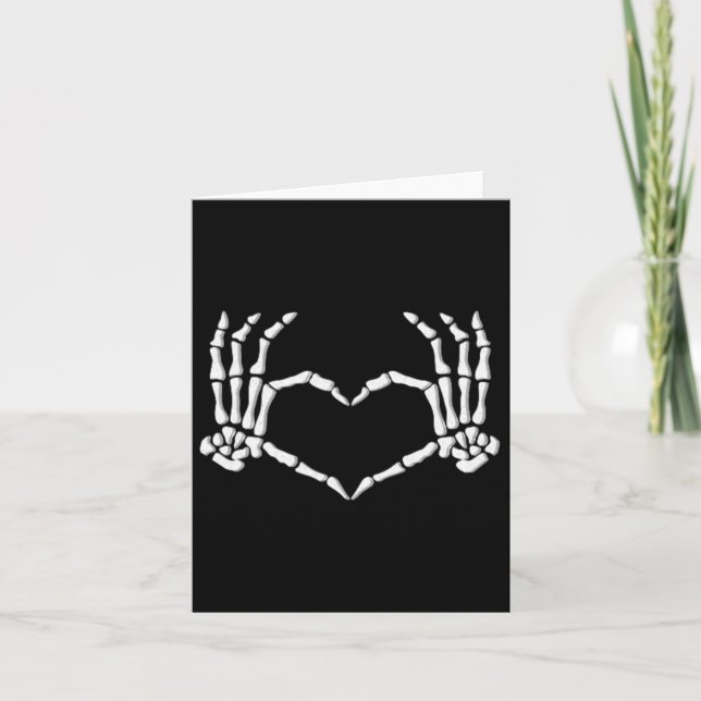 Carte Skeleton Mains Coeur Halloween Costume Hommes Femm (Devant)