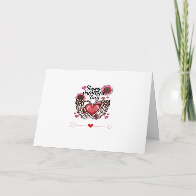 Carte Skeleton Mains Valentines Classic de la journée (Devant)