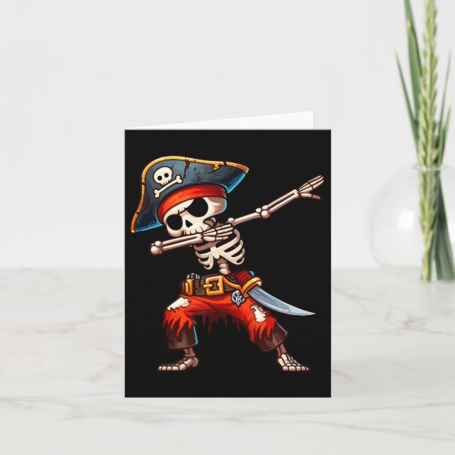 Carte Skeleton Pirate Halloween Enfants Pirate (Devant)