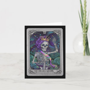 Carte Skeleton Queen Tarot Card Gothique Witchy Hallowee