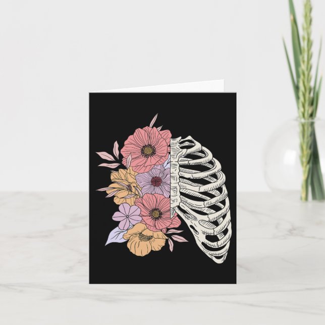 Carte Skeleton Rib Cage Fleur Easy Halloween Costume (Devant)