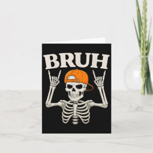 Carte Skeleton Rock Sur Bruh Halloween Pour Hommes Garço