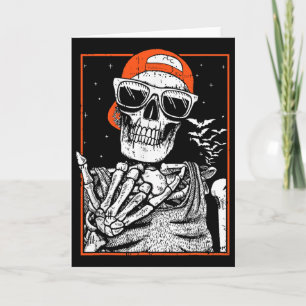 Carte Skeleton Rocker Halloween Costume Musique Cool