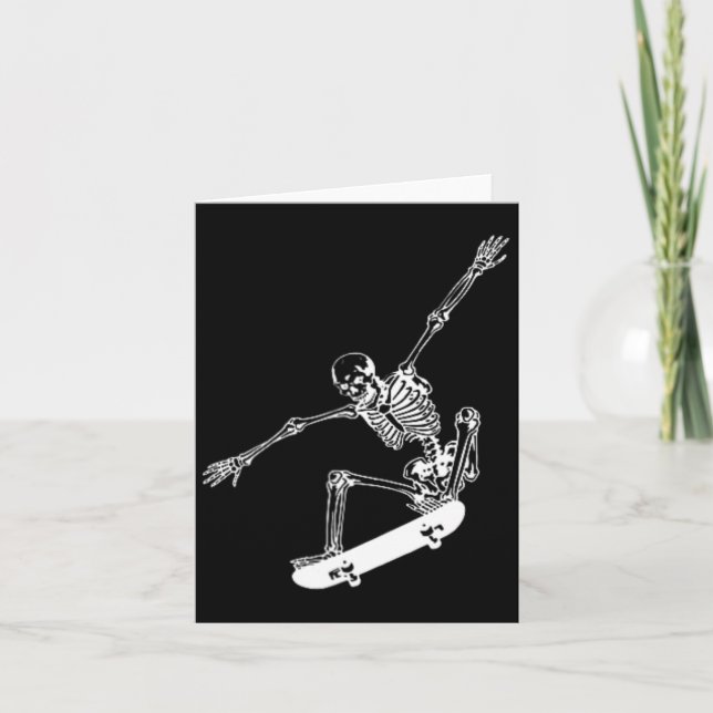 Carte Skeleton Skateboard Skateboard Halloween Skateboar (Devant)