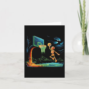 Carte Skeleton Slam Dunk Hoop Sketll Halloween Hommes ga