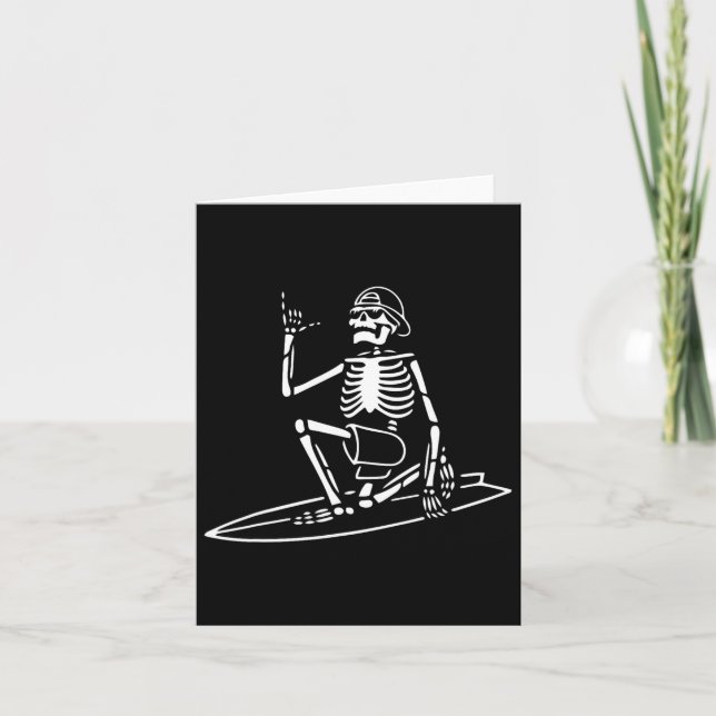 Carte Skeleton Surf Lazy Halloween Costume Crâne os (Devant)