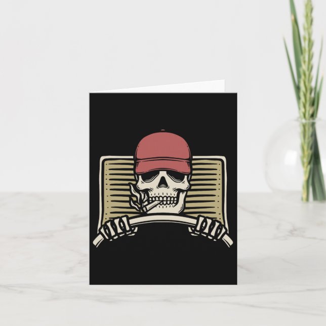 Carte Skeleton Trucker Lazy Halloween Costume crâne Truc (Devant)
