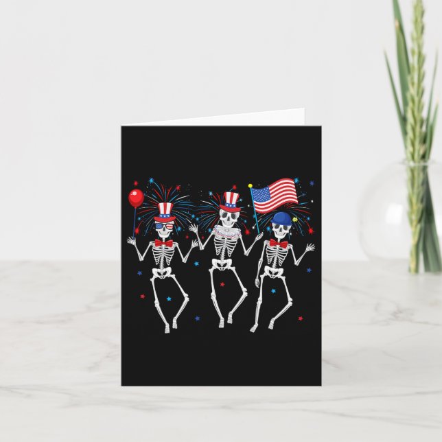 Carte Skeletons 4 juillet Funky Independence Day 1 (Devant)