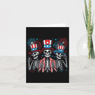Carte Skeletons dansants 4 juillet drôle d'indépendance