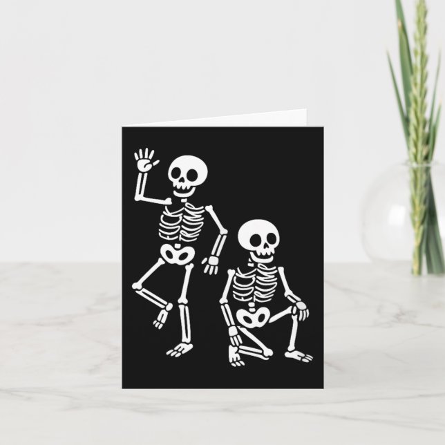 Carte Skeletons de fête subtil Halloween Clic Funny Éffr (Devant)