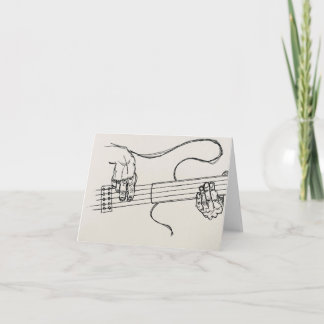 Carte Sketch of Bass Player Greeting Card