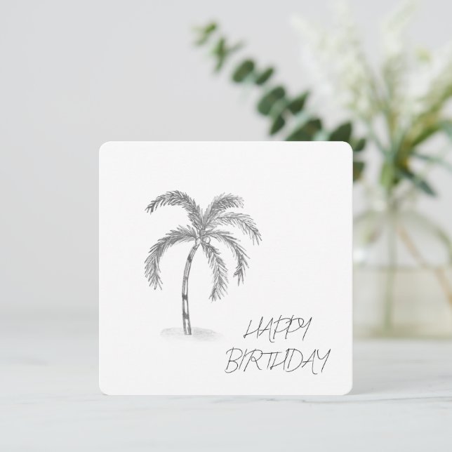Carte Sketched Greeting Card Black and White (Debout devant)