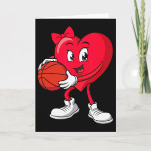 Carte Sketll Saint-Valentin Cute Rouge Coeur Joueuses Fi