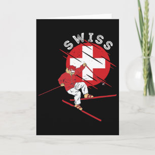 Carte Ski alpin suisse Schweiz Racines Drapeau de la Sui