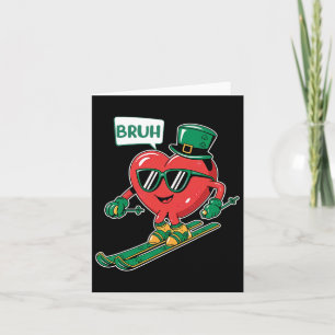 Carte Ski Bruh Saint-Valentin Cœur Patrick Shamrock Irla