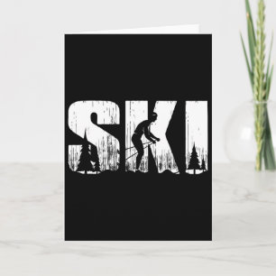 Carte Ski Cross Country Ski Vintage Sport D'Hiver Pour