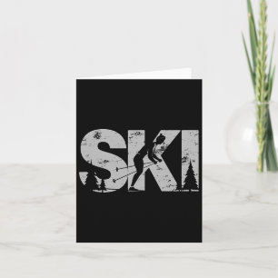 Carte Ski de fond Cool Ski de ski nordique Cadeau Wo