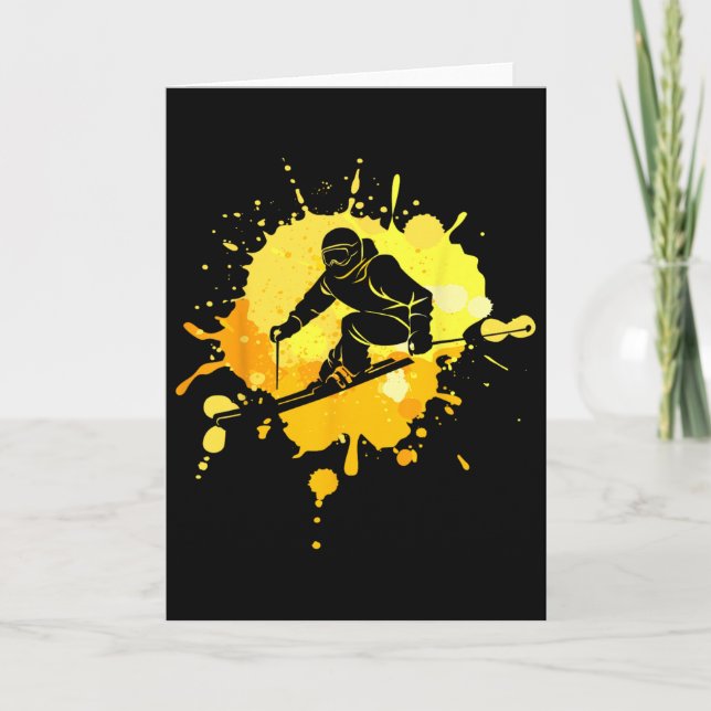 Carte Ski For Skiier Boys Retro Skiing  (Devant)