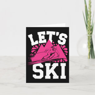 Carte Ski Girl Humour Sports d'hiver et l'avent de neige