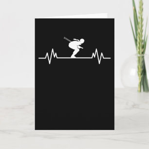 Carte Ski Heartbeat Ski Fun Sports d'hiver pistes Cadeau