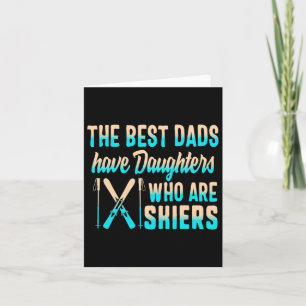Carte Ski papa filles skieurs Fête des pères Ski papa ne