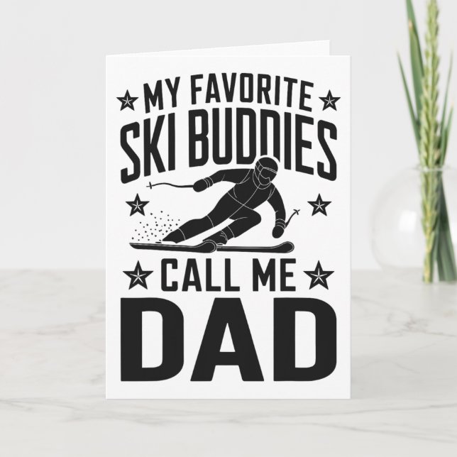Carte Ski Papa Humour Design Ski Funny Skier (Devant)