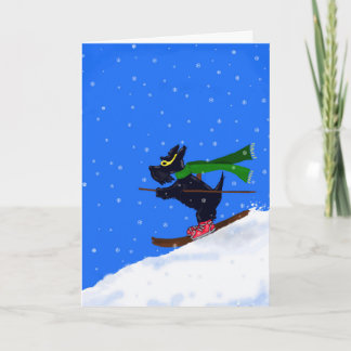 Carte Ski Scottie Joyeux Noël