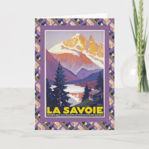 Carte Ski vintage, France, La la Savoie