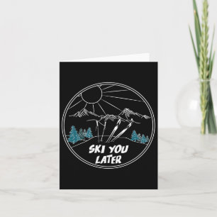Carte Ski Vous Plus Tard Sports D'Hiver Vintage Poudre S