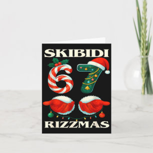 Carte Skibidi Rizzmas 67 Noël Six Sept Xmas Drôle