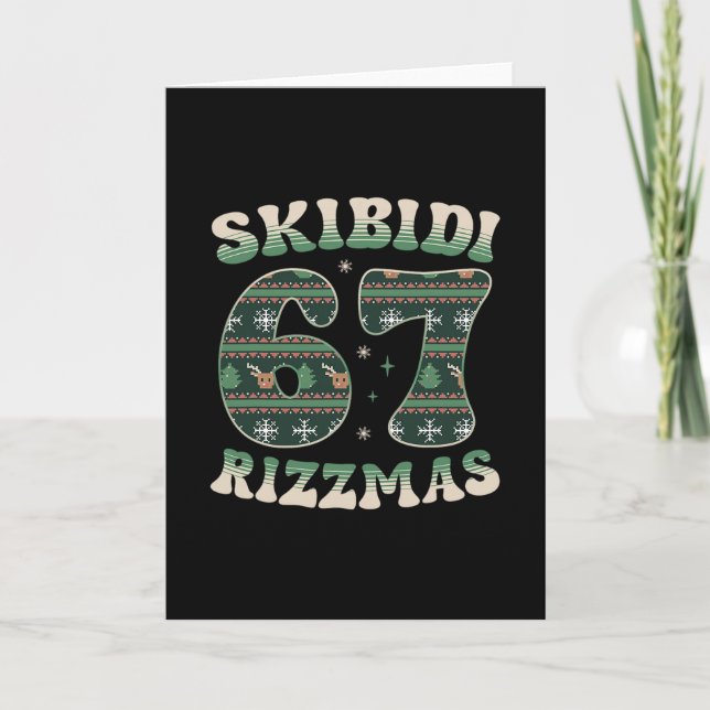 Carte Skibidi Rizzmas 67 Six Seven Meme Ugly Christmas F (Devant)