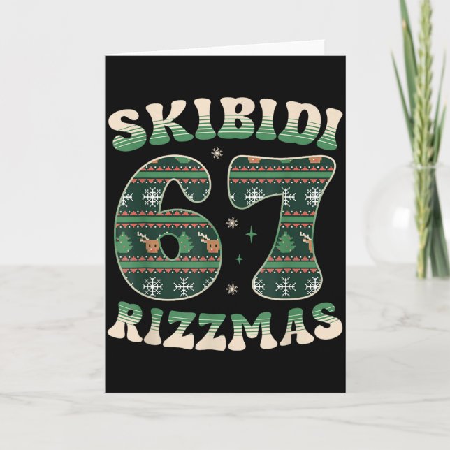 Carte Skibidi Rizzmas 67 Six Seven Meme Ugly Christmas F (Devant)
