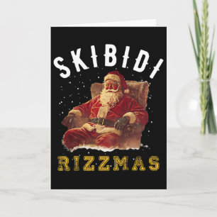 Carte Skibidi Rizzmas Chapeau de Père Noël Vintage Noël