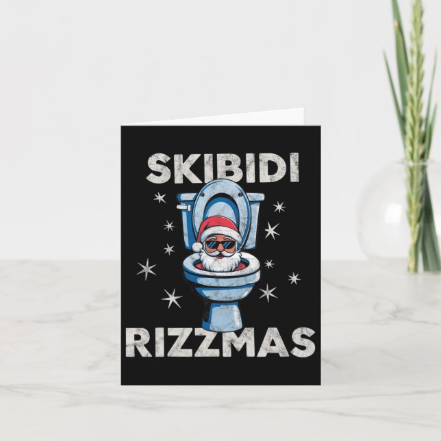 Carte Skibidi Rizzmas Drôle Noël Père Noël Toilet Joyeux (Devant)